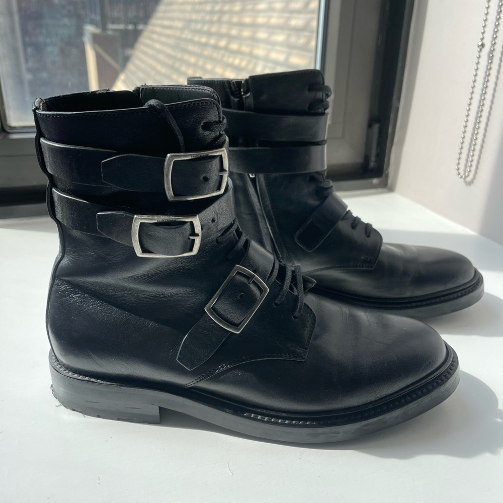 Saint Laurent 38.5 combat boots in great used condition